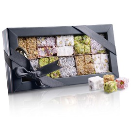 Palanci | Türkische Süssigkeiten Mix | Pascha Turkish Delight | Premium Lokum seit 1870 | Veggie | Jelly Fruit mit Pistazien, Haselnuss, Schokolade, Granatapfel | Süßigkeiten Mix (230 gr.)