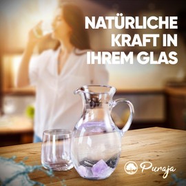 PURAJA Gemstone Water Protection & Liberation Mixture | Premium Healing Stones Set for Water Treatment: Tourmaline, Amethyst, Rock Crystal | Natural Water Stones for Drinking Water