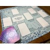 Celtic Cross Assistant Tarot Reading Spread Cloth, Blue Boho Design