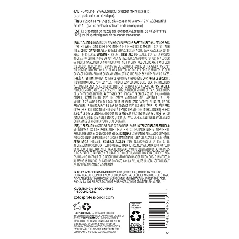 AGE beautiful 40 Volume Gentle Creme Hair Developer | For
