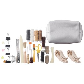 46Pcs Leather Sewing Kits with Sewing Needle Hand Bookbinding Tools Bookbinding Kits with Paper Awl Binding for Hand Sewing DIY Leather Craft