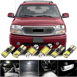 BMT xms Super Bright White Interior LED Light Kit Replacement for GMC Yukon/Tahoe Suburban 2000 2001 2002 2003 2004 2005 2006 + Install Tool, 23 Pieces