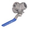 3 Way Ball Valve 1in 304 Stainless Steel Female T