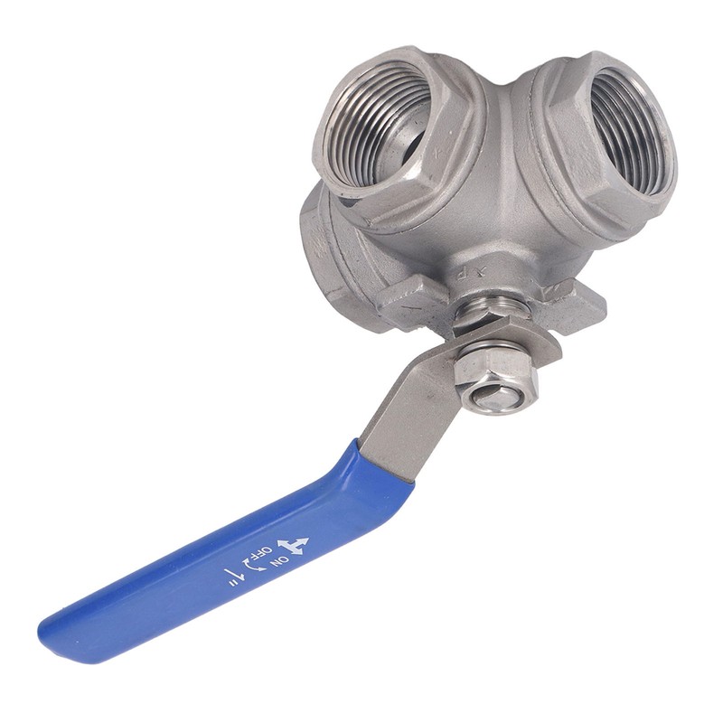 3 Way Ball Valve 1in 304 Stainless Steel Female T