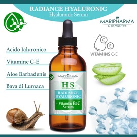 MARIPHARMA® 100 ml Gesichtsserum mit Hyaluronsäure, natürliche Anti-Falten-Formel, angereichert mit Schneckenschleim, Aloe Vera und Vitamin C-E, feuchtigkeitsspendend und aufpolsternd der Augenpartie