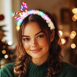 Fashband Christmas Headbands LED Glitter Ear Headband Color Party Headpiece Hair Accessories for Women