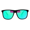 Classic Square Frame Sunglasses Unisex Fashion Matte Black Green Mirror