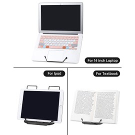 Book Stand for Reading, Adjustable Reading Rest Book Holder, Documents Holder, Sturdy Typing Stand for Recipes Textbooks Tablet Music Books (Black)