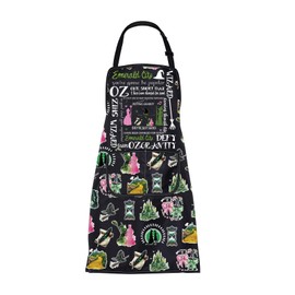 CMNIM Witch Musical Apron with Pocket Glinda and Elphaba Fans Gifts Musical Theatre Gift for Broadway Lover Cooking Aprons (25410 W Apron)