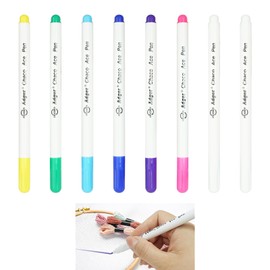 8PCS Water Erasable Fabric Marking Pens Water Soluble Pen Auto-Vanishing Faded Ink Fabrics Marker Water Soluble Embroidery Pen for Sewing, Embroidery, Dressmaking, Quilting, Cross Stitch, DIY, Clothes