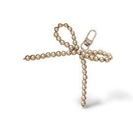 XAM Y2k Charm Sweet Pearl Bow Keychains for Women Creative Car Keys Bag Key Bow Accessories-B