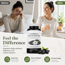 Ethiopian Black Seed Oil Softgels for Daily Wellness – Cold-Pressed Nigella Sativa Oil Support