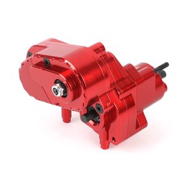 ZXYRC Aluminum 1/10 RC Transmission Case Complete Gearbox for Axial Capra 1.9 UTB RC Crawler Car Upgrades (Red)
