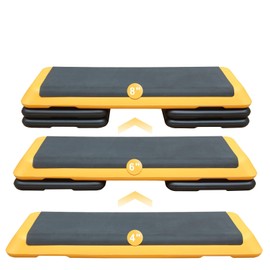 LJLB Enhance Fitness Routine with Adjustable Aerobic Step Platform, 3 Heights and Non-Slip Design, for Home Workouts, Yellow