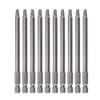 Saipor 10pcs SQ2 100mm Magnetic Square Drill Bit Set Hex