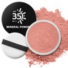QIUFSSE Sunscreen Blush Powder,Mineral Powder Blush for Cheeks,SPF 35,Rubor en