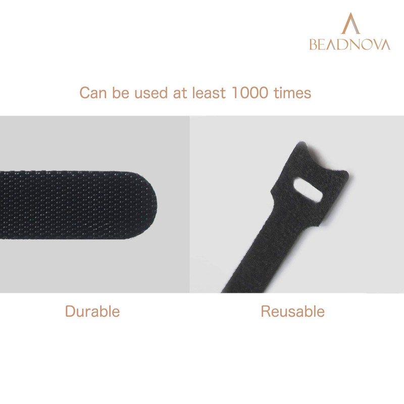 BEADNOVA Reusable Cable Straps Adjustable Cable Ties Cord Wire Organizer