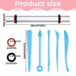 YBEATY 15 Piece Polymer Clay Tool Set Acrylic Roller Tube Rolling Pin Blade Sculpture Dotting Press DIY Handmade Crafts Air-Drying Clay Tool Transparent Plate Accessories