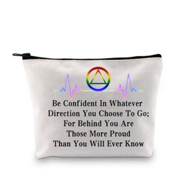 JYTAPP Alcohol Anonymities Sobriety Gifts AA Sober Gifts AA Sobriety Makeup Bag for Women Addiction Recovery AA Merchandise