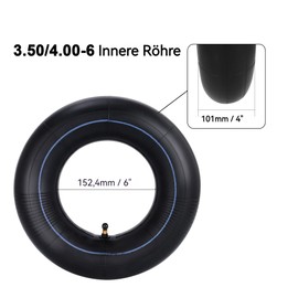 3.50/4.00-6 Hose 4.10-6 3.50-6 Inner Tube with Curved TR87 Valve Stem Replacement for Go-Kart Wheelbarrow ATV Lawn Mower Hand Trolley Snow Blowers Gorilla Cart 2 Pack