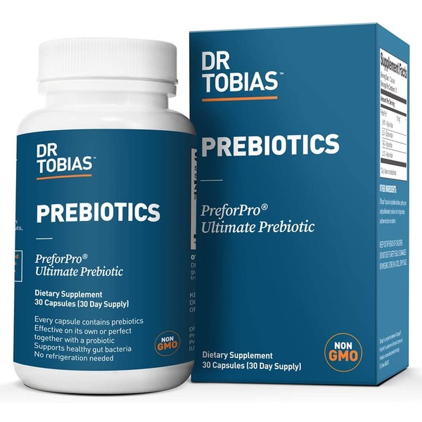 Dr. Tobias Prebiotics – Helps Support Digestion & Gut Health, Boost Immune System & Feed Good Probiotic Bacteria – Vegan & Non-GMO Dietary Fiber Supplement – 1 Daily, 30 Capsules