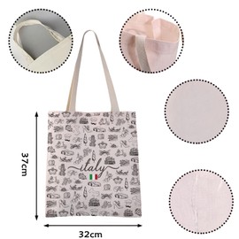 VAMSII Italy Tote Bag Italy Theme Gift Welcome To Italy Moving To Italy Gift Italy Travel Gift (Italy tote)