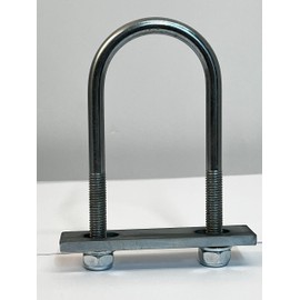 U Bolt Round M8 60mm Inner Width x 150mm Length with Back plate, Hex Nuts and Washers (2)