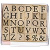 Artemio Stamps Set Alphabet Upper case-1cm, Wood, Small