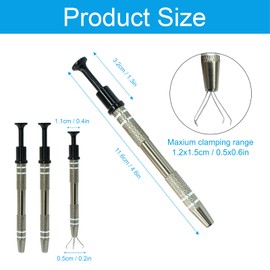 Cjueiom 3Pcs Piercing Ball Grabber Tool 4 Claw Grabber, Piercing Ball Holder Tool Pearl Grabber, Diamond Grabber for Tiny Piercing Ball Jewel Gem Bead and IC Chip Electronic Components, Gold
