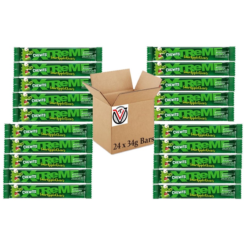 Chewits Xtreme Sour Apple Chews Chews 34g | VIMIX (24