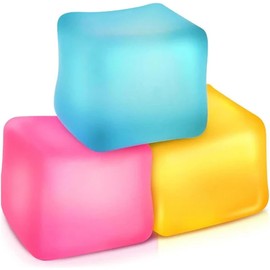 1Pcs Stress Cube Squishy Stress Balls, Ice Cube Stress Ball for Adults and Kids,Squeeze Cube Sensory Fidget Toys for Anxiety Relief(Blue, Green, Pink Random )
