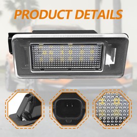 SYudwen LED License Plate Light Tag Lamp Assembly, Compatible with 19-Up Altima L34, 20-Up Sentra B18, 19-Up Versa Sedan N18, 21-Up Rogue T33, Powered by 18-SMD 6000K(2 Pcs White)