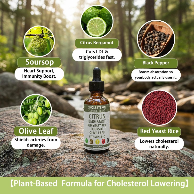 Red Yeast Rice Drops - Cholesterol Support Blend with Citrus,