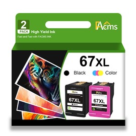 67XL Ink Cartridge Combo Pack Replacement for HP 67XL 67 XL Work for 2700 2700e 2752 2752e 2742e 2755e 4100 4100e 4152e 4155e 6000 6055e 6400 6458 Printer（1 Black,1 Color ）