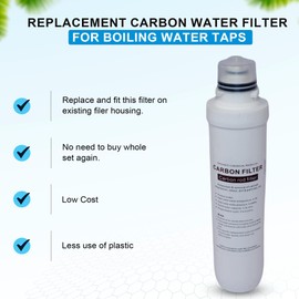 Excel Home - Boiling Water Tap Replacement Carbon Filter Without Housing Set - Replace Filter on Existing Housing (Only Compatible wih Excel Home Filter Housing)