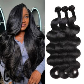 12A Unprocessed Brazilian Human Hair Body Wave human hair bundles 3 Bundles 24 26 28 Inch 300g/Pack Natural Black soft Smooth Double Weft Quick Weft Extensions for Women