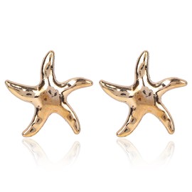 Starfish Earrings, Gold Boho Starfish Earrings, Summer Beach Stud Earrings, Gift for Women, Stylish Summer Beach Holiday Jewellery for Women