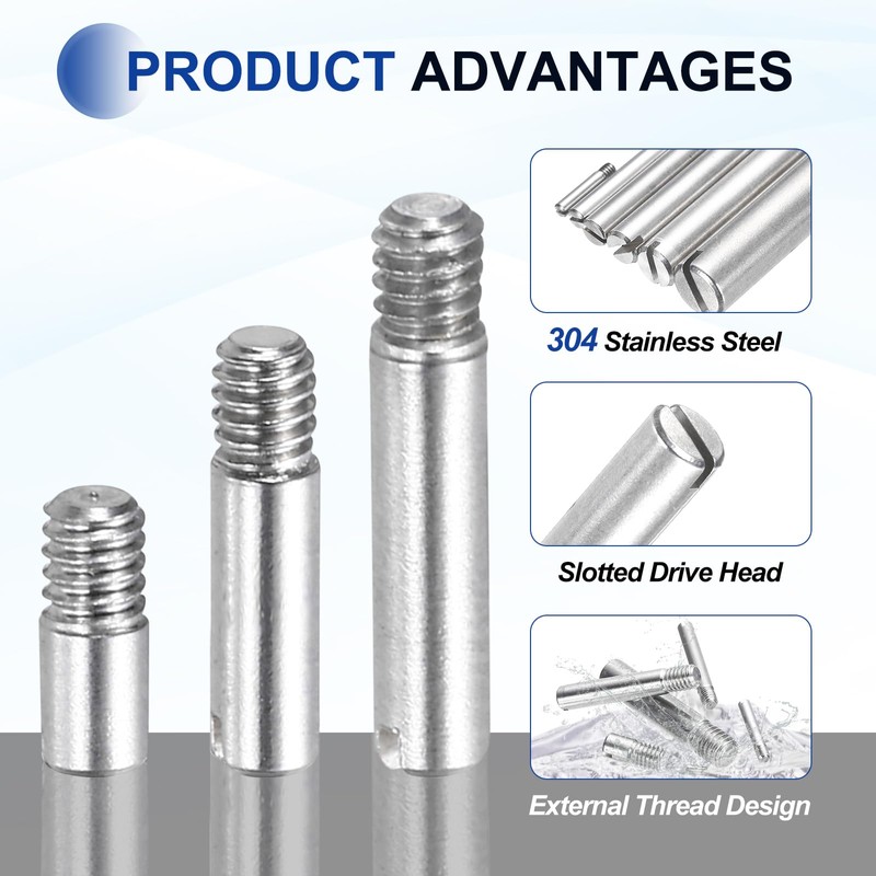 sourcing map 12 Pcs M4 x 6mm Slotted Cylindrical Pins,