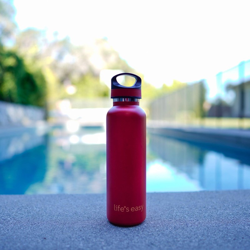 LIFE'S EASY 20 oz. Sports Insulated Water Bottle with Lid.