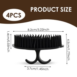 4 Stück Kopfhaut Bürste Kopfmassage Haar Reinigung Shampoo Bürsten, Hair Scalp, Kopfhaut Massager Shampoo Pinsel, Massager Haarbürste, Hair Scalp Massager Brush, Shampoo Duschbürste für die Kopfhaut
