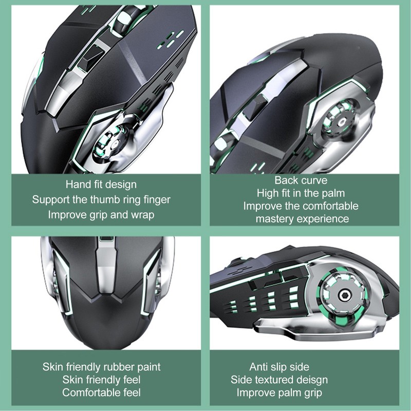 2.4GHz Wireless BT Mouse Dual Mode Silent Easy Operation Ergonomic