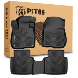 PIT66 Cargo Liner Compatible with 2017-2022 Honda CR-V (Incloud CR-V Hybrid), Heavy Duty TPE 3-Piece Premium, Floor Mats All Weather Cargo Liner