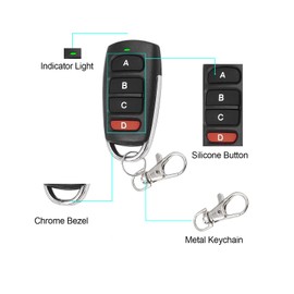 Bkiyougo 4pcs 433.92Mhz Universal Wireless Copy Remote Control, Gate Remote Control Fob, Universal Garage Door Remote, Universal Garage Door Opener Remote For Clone Garage Gate Door Opener