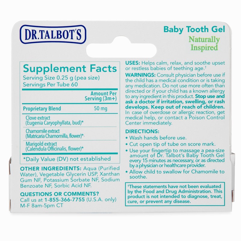 Dr. Talbot's Baby Tooth Gel for Sore Gums, Naturally Inspired,