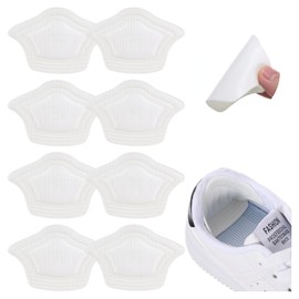 PATIKIL Sponge Heel Pads, 4 Pairs Heel Protectors Anti Slip Heel Grips Liner Cushions Comfort Shoe Heel Inserts for Loose Shoes Men Women Too Big, Beige Thick