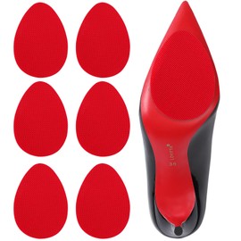 Ashoesert Red Sole Protector,Red Bottoms Sole Protector,Shoe Grips on Bottom of Shoes, Shoe Sole Protector, Anti Slip Shoe Grips,Non Slip Shoe Pads,Red Bottom Stickers for Shoes (Red - 3 Pairs)
