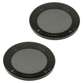 tomzz Audio 2800-000 Loudspeaker Grille for 100 mm DIN Speaker Black 2-Piece Plastic Ring with Metal Grille Set