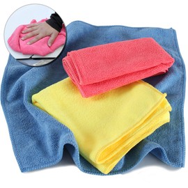 TecTake 400069 Set 6 Pcs Microfibres, Cleaning Cloths, Polishing Car, Washable & Reusable, 35x35 cm, Colorful