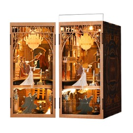 MiniCity DIY Book Nook Kit, Miniature Dollhouse Booknook Kit, 3D Wooden Puzzle Bookend Bookshelf Insert Decor with LED Light for Teens and Adults (Phantom of The Opera)