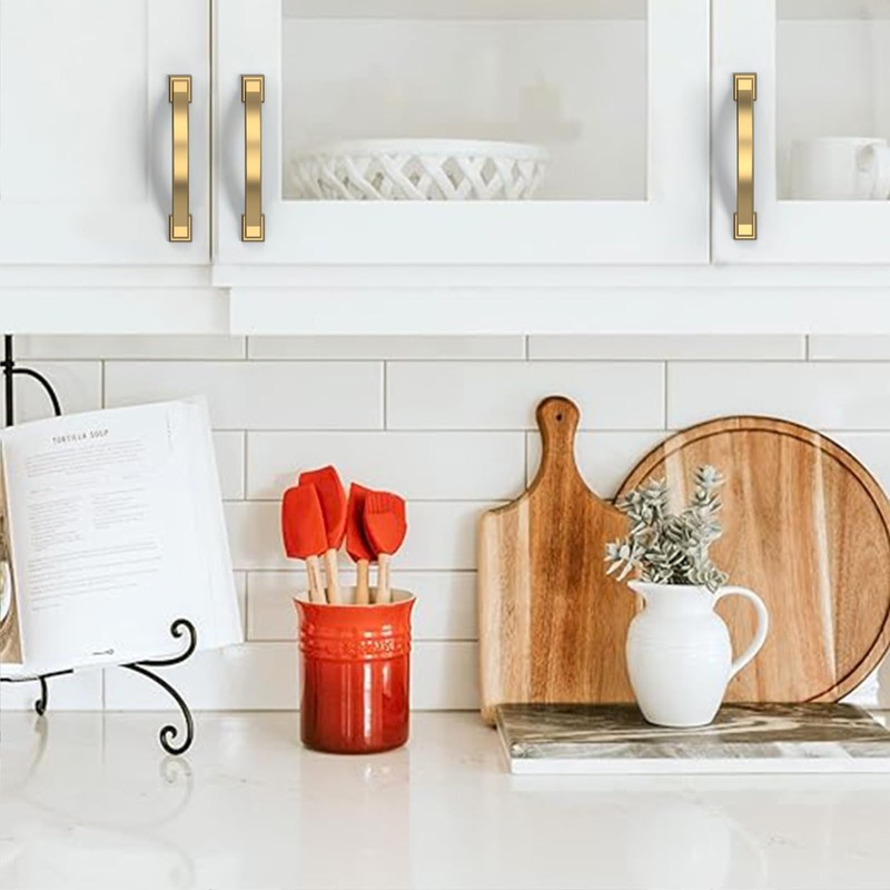 Asidrama 10 Pack 3.75 Inch(96mm) Champagne Bronze Kitchen Cabinet Handles,